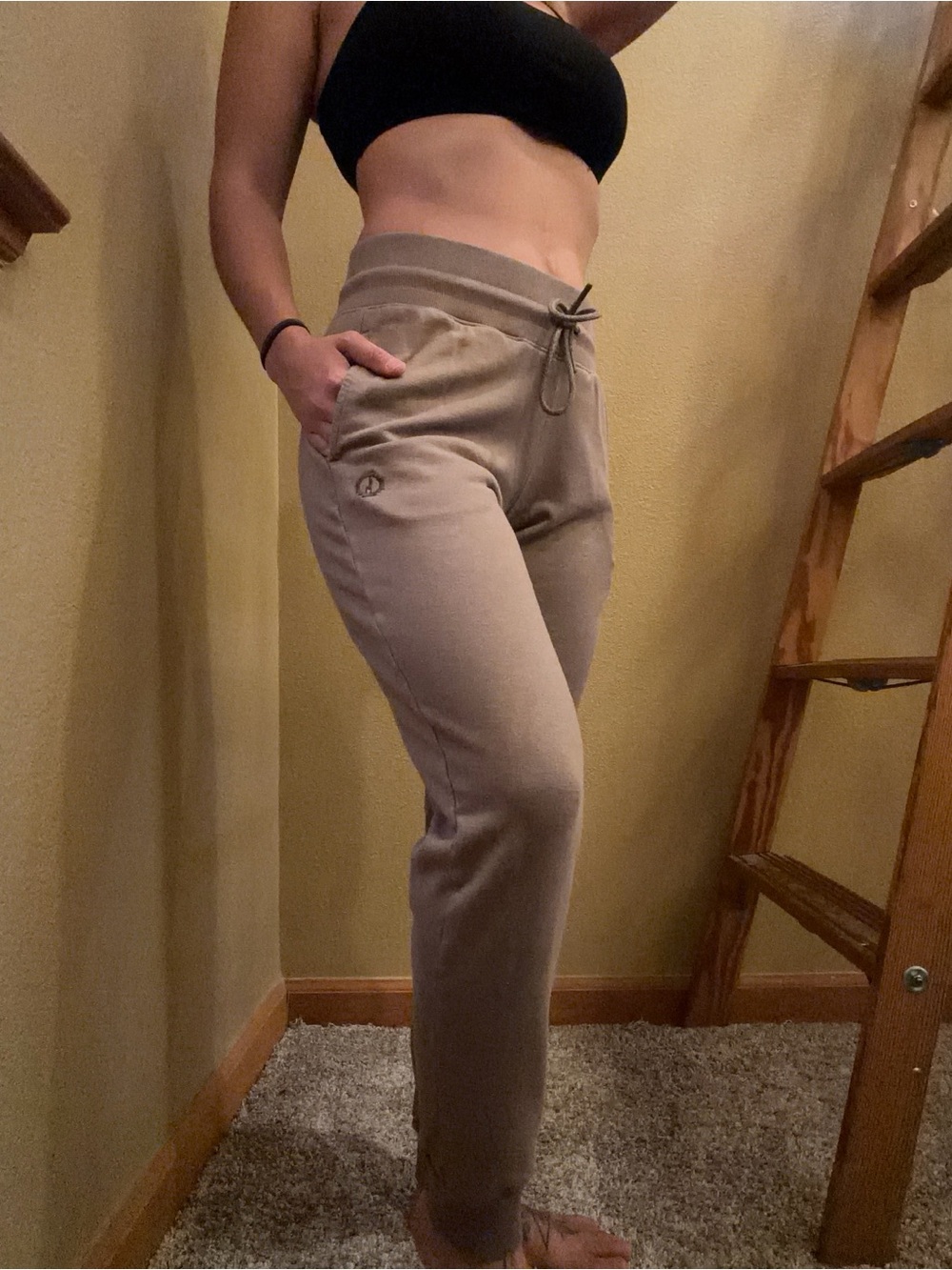 Alpaca & Organic Cotton Joggers with Drawstring Waist and Pockets - size S